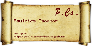 Paulnics Csombor névjegykártya